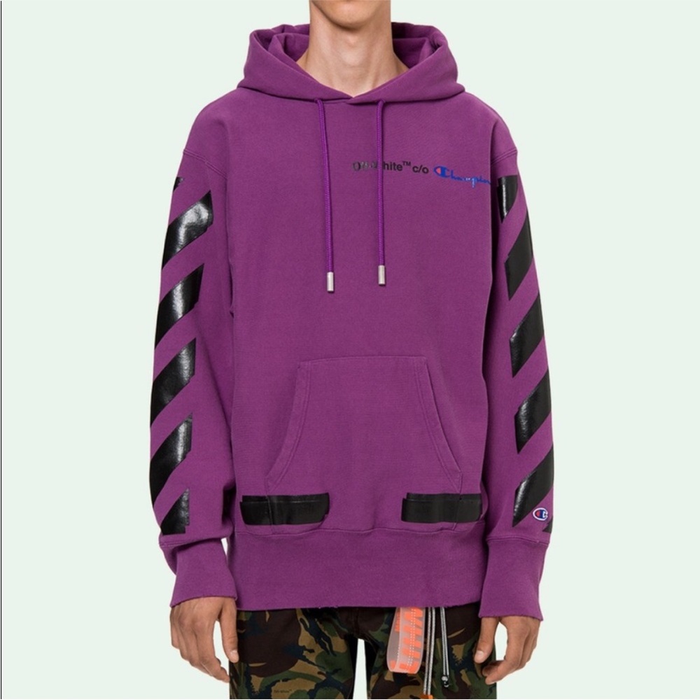 Off-White x Champion Purple Pullover Hoodie